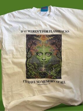 Online Ceramics “if it weren’t for flashbacks” mens shirt 2XL NWOT